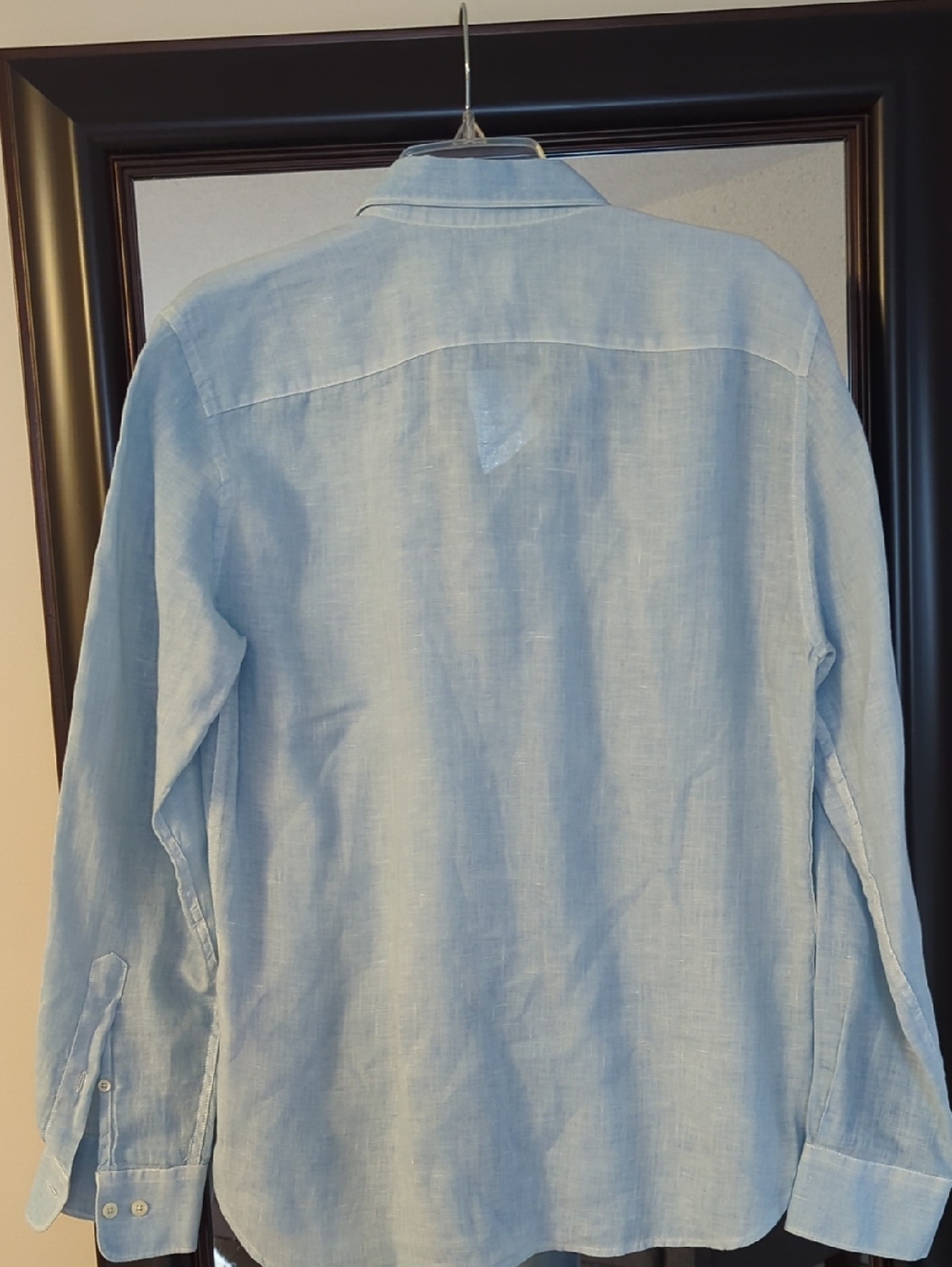 120% Lino Light Blue Linen Button-Up Shirt for Men - Picture 5 of 5